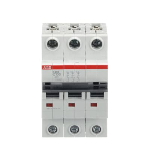 2CDS253001R0824 - S203-C100, 3P 100A 6kA C-Curve MCB - ABB