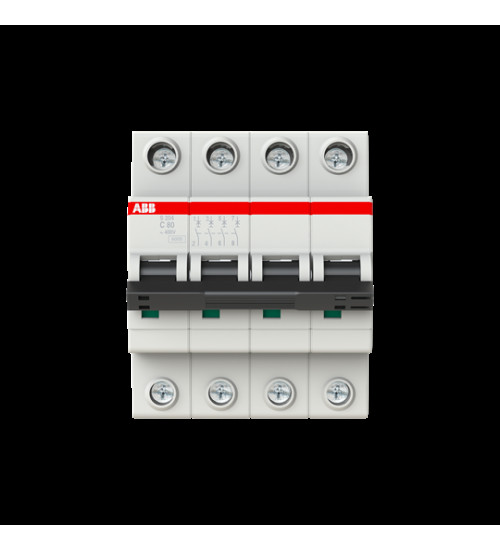 2CDS254001R0804 - S204-C80, 4P 40A 6kA C-Curve MCB - ABB