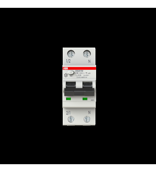 2CSR275480R3164 - DS201, 16A 1P+N 10kA Sensitivity-100mA AC-Type RCCB - ABB