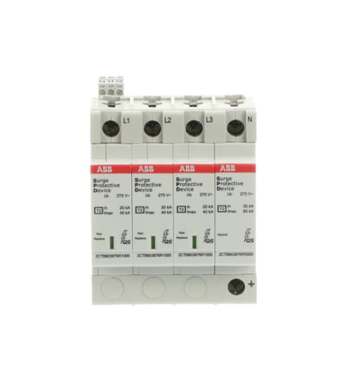 2CTB803973R0500 - Surge Protection Device,Three Pole + Neutral,275V,40kA,OVR T2 3N 40-275 P TS QS - ABB