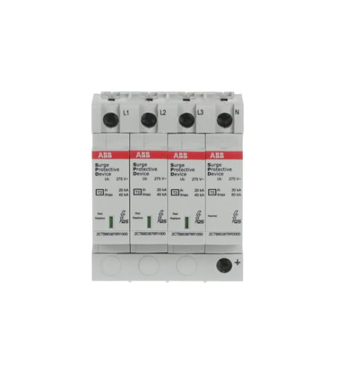 2CTB803973R1100 - Surge Protection Device,Three Pole + Neutral,275V,40kA,OVR T2 3N 40-275 P QS - ABB