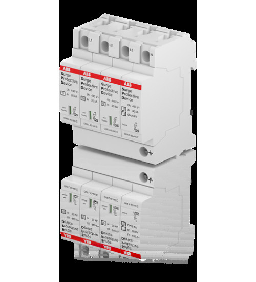 2CTB803973R1400 - Surge Protection Device,Three Pole + Neutral,440V,40kA,OVR T2 3N 40-440 P QS - ABB