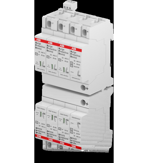 2CTB803973R1500 - Surge Protection Device,Three Pole + Neutral,440V,40kA,OVR T2 3N 40-440 P TS QS - ABB