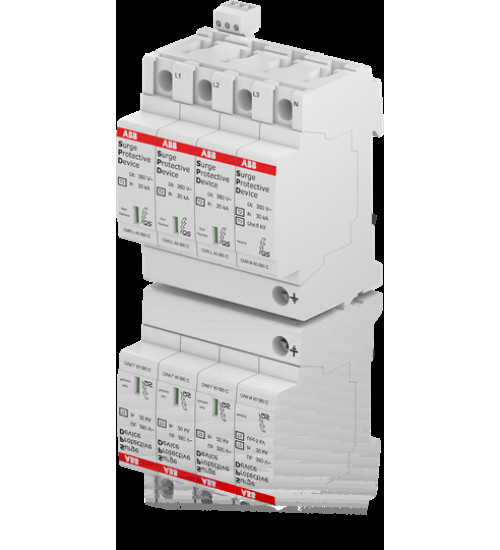 2CTB803983R0500 - Surge Protection Device,Three Pole + Neutral,350V,40kA,OVR T2 3N 40-350 P TS QS - ABB