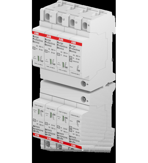 2CTB803983R1100 - Surge Protection Device,Three Pole + Neutral,350V,40kA,OVR T2 3N 40-350 P QS - ABB