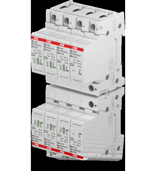 2CTB815704R2000 - Surge Protection Device,Three Pole + Neutral,275V,40kA,OVR T2 3N 40-275s P QS - ABB