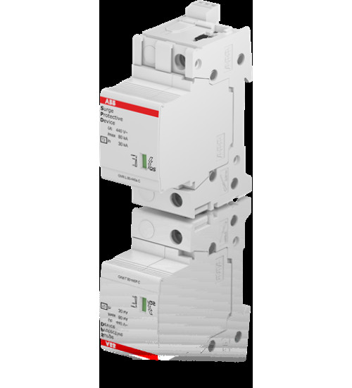 2CTB815708R2900 - Surge Protection Device,Single Pole,440V,80kA,OVR T2 80-440s P TS QS - ABB