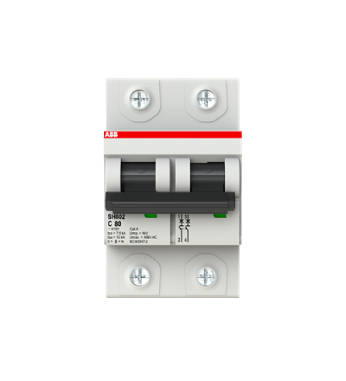 2TAZ190200R0804 - SH802-C80, 2P 40A 10kA C-Curve MCB - ABB