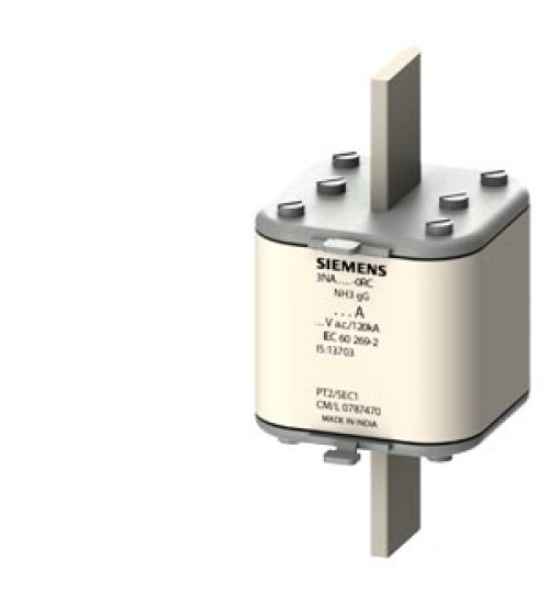 3NA78240RC - LV HRC fuse element, NH000, In 80 A, gG, Un AC 500 V, Un DC 250 V, Combined indicator, live grip lugs - siemens