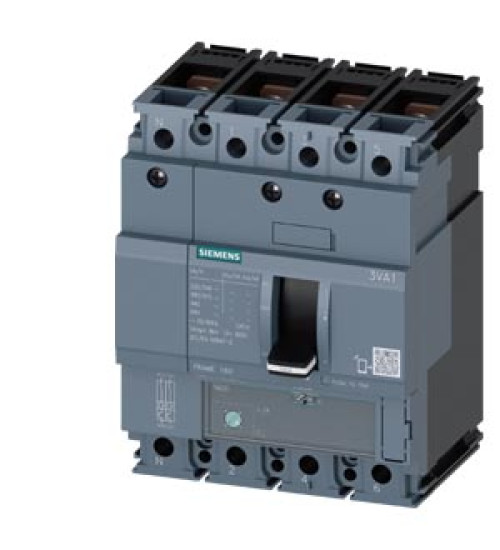 3VA1116-5GE42-0AA0 - MCCB 160 A, 4 Pole, 55 kA, Adjustable O/L & Fixed S/C Settings, Thermal Magnetic Trip Unit (ATFM) - siemens