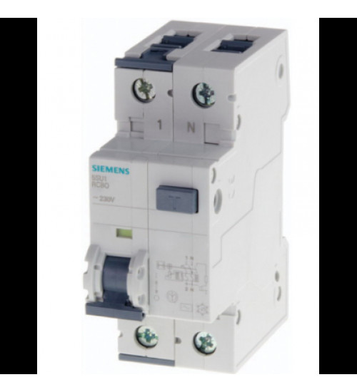 5SU14242RC63 - RCBO 63 A 2-pole 4-module D characteristic Type AC 100mA. - siemens