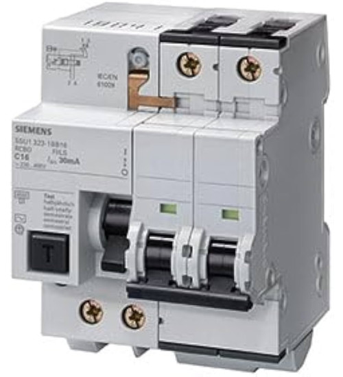 5SU16242RC32 - RCBO 32 A 4-pole 8 modules D characteristic Type AC 300mA. - siemens