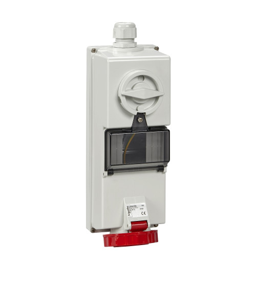 82759 - Isoblock interlocked socket AC 16 A AC 3P + N + E AC 380...415 V AC AC IP65 AC wall AC Schneider Electric