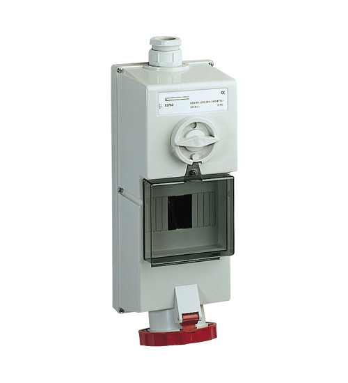 82783 - Isoblock interlocked socket AC 63 A AC 3P + N + E AC 380...415 V AC AC IP65 AC wall AC Schneider Electric