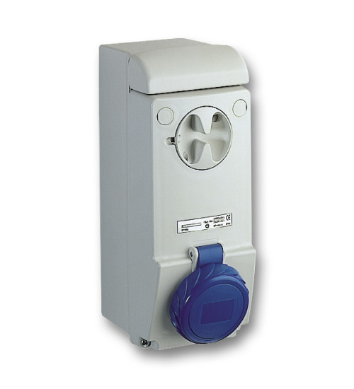 83092 - Unika interlocked socket - 32 A - 2P + E - 200...250 V AC - IP65 - wall - Schneider Electric