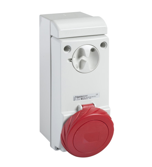 83097 - Unika interlocked socket - 32 A - 3P + N + E - 380...415 V AC - IP65 - wall - Schneider Electric