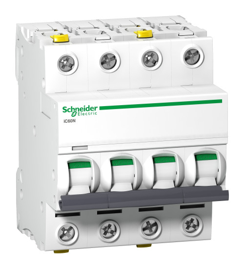 A9F04432 - Miniature circuit breaker (MCB), Acti9 iC60N, 4P, 32A, C curve, 6000A (IEC 60898-1), 10kA (IEC 60947-2), double term - Schneider Electric