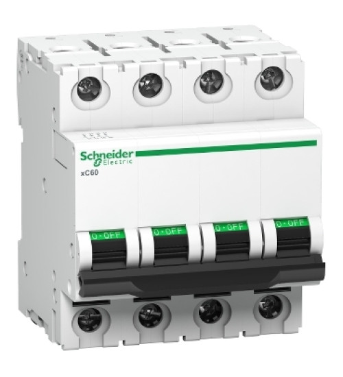 A9N4P40B - miniature circuit breaker - xC60 - 4 poles - 40 A - B curve - Schneider Electric