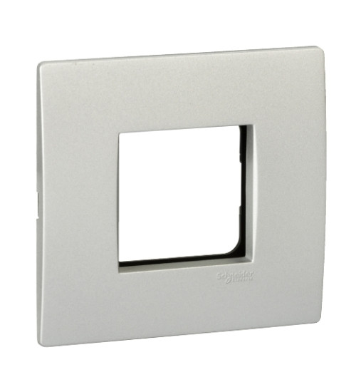 AAKX0742 - Opale cover frame with fixing frame 2 module Matt Silver - Schneider Electric
