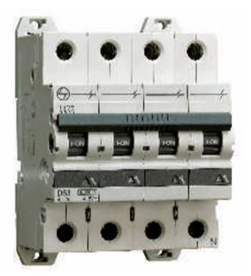 AU10ST1E63C - 1.6A 3P+N 10kA Curve-C Exora MCB - L&T