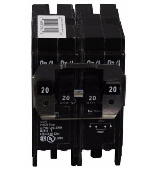 BR420 - Eaton Cutler-Hammer 20 Amp 4 Pole 240 Volt Molded Case Circuit Breakers