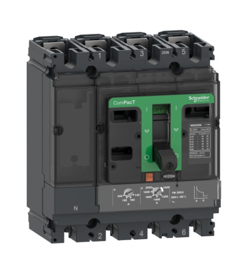 C10F6TM040 - Circuit breaker ComPacT NSX100F, 36kA at 415VAC, TMD trip unit 40A, 4 poles 3d - Schneider Electric