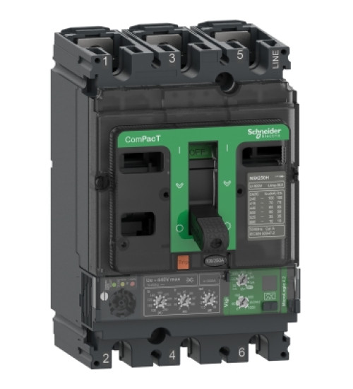 C25H34V250 - Circuit breaker, ComPacT NSX250H, 70kA/415VAC, 3 poles, MicroLogic Vigi 4.2 trip unit 250A - Schneider Electric