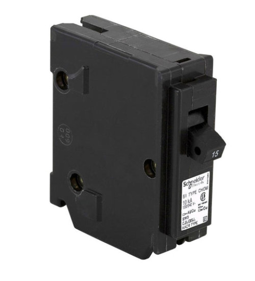 CHOM115 - Mini circuit breaker, Homeline Canadian, 15A, 1 pole, 120/240VAC, 10kA AIR, standard type, plug in, UL | Schneider Electric