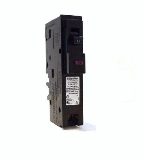 CHOM115PDF - Mini circuit breaker, Homeline Canadian, 15A, 1 pole, 120VAC, 10kA AIR, combo ARC/ground fault, plug on neutral, plug in, UL | Schneider Electric
