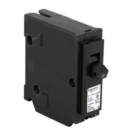 CHOM120 - Mini circuit breaker, Homeline Canadian, 20A, 1 pole, 120/240VAC, 10kA AIR, standard type, plug in, UL | Schneider Electric