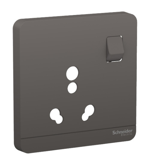 E8315C_16_DG - AvatarOn, Cover plate for switched socket, 6/16A, Dark Grey - Schneider Electric