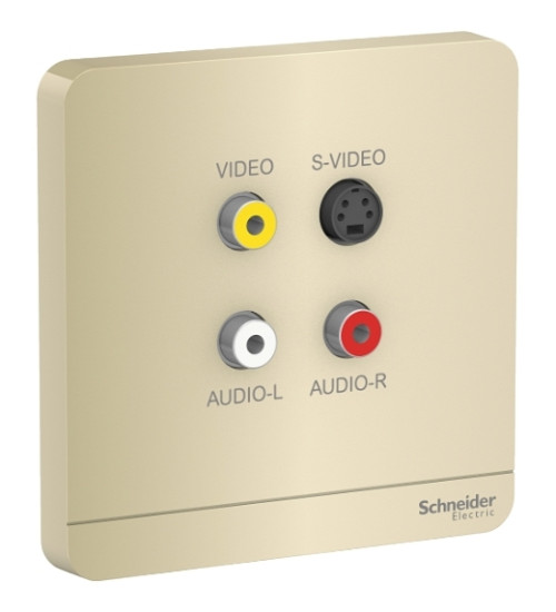 E8331RCA_S_WG - AvatarOn, data sockets, RCA+S - video, wine Gold - Schneider Electric
