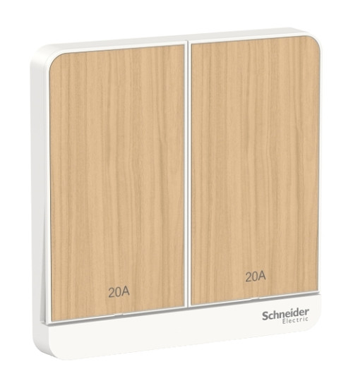 E8332D20N_LW_G8 - AvatarOn, 2switches, 20A, 250V, 2P, LED, Light Wood - Schneider Electric