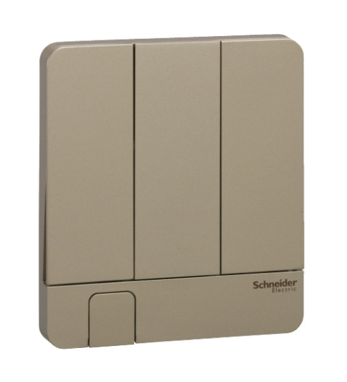 E8333KH_WG - AvatarOn, cover plate for switch, 3 rocker, Key holder, wine Gold - Schneider Electric