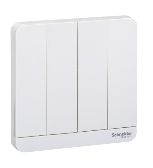 E8334_WE - AvatarOn, cover plate for switch, 4 rocker, White - Schneider Electric