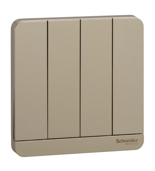 E8334_WG - AvatarOn, cover plate for switch, 4 rocker, wine Gold - Schneider Electric