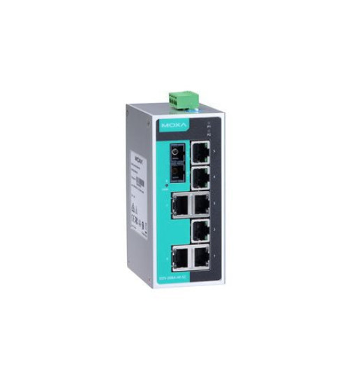 EDS-208A-M-SC, EDS-208A-M-SC Moxa, Unmanaged Ethernet switch with 7 10/100BaseT(X) ports, 1 100BaseFX multi-mode port with SC connector, -10 to 60°C operating temperature