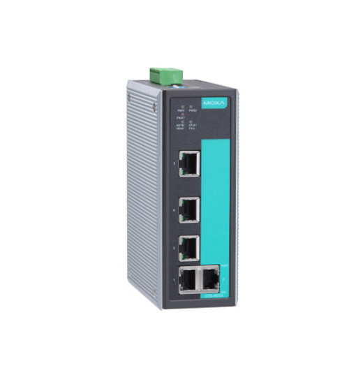 EDS-405A, Entry-level managed Ethernet switch with 5 10/100BaseT(X) ports, -10°C to 60°C operating temperature
