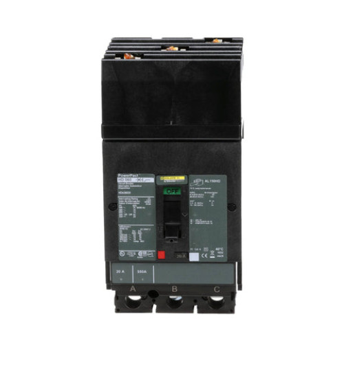 Square D HDA36020 - Circuit breaker, PowerPacT H, 20A, 3 pole, 600VAC, 14kA, I - Line, thermal magnetic, 80%, ABC | Schneider Electric