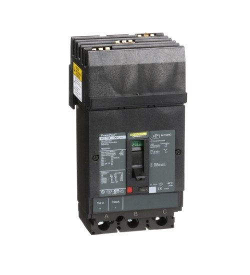 Square D HDA36150 - Circuit breaker, PowerPacT H, 150A, 3 pole, 600VAC, 14kA, I-Line, thermal magnetic, 80%, ABC - Schneider Electric