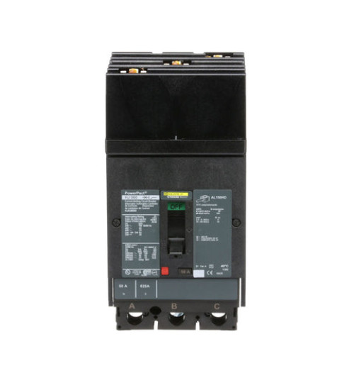 Square D HJA36050 - Circuit breaker, PowerPacT H, 50A, 3 pole, 600VAC, 25kA, I - Line, thermal magnetic, 80%, ABC | Schneider Electric