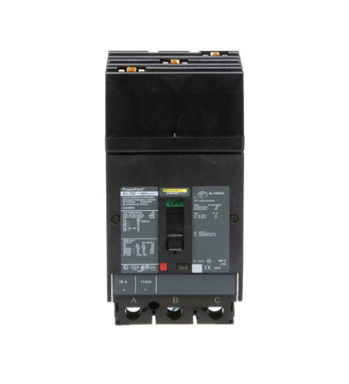 Square D HJA36070 - Circuit breaker, PowerPacT H, 70A, 3 pole, 600VAC, 25kA, I - Line, thermal magnetic, 80%, ABC | Schneider Electric