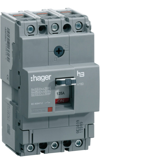 3P 200A 40kA Type-h3+ thermal magnetic release For Frame-P250 MCCB