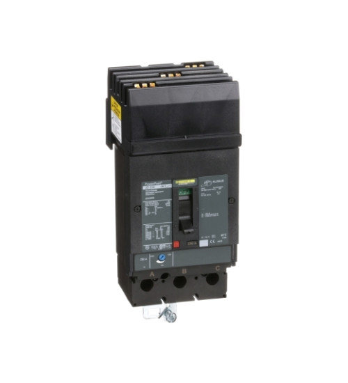 Square D JDA36250 - Circuit breaker, PowerPacT J, 250A, 3 pole, 600VAC, 14kA, I-Line, thermal magnetic, 80%, ABC - Schneider Electric