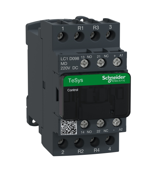 LC1D098MD - TeSys D contactor - 4P(2 NO + 2 NC) - AC-1 - <= 440 V 20 A - 220 V DC coil - Schneider Electric