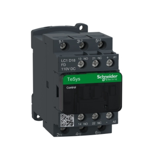 LC1D18FD - TeSys D contactor AC 3P(3 NO) AC AC-3 AC <= 440 V 18 A - 110 V DC coil - Schneider Electric