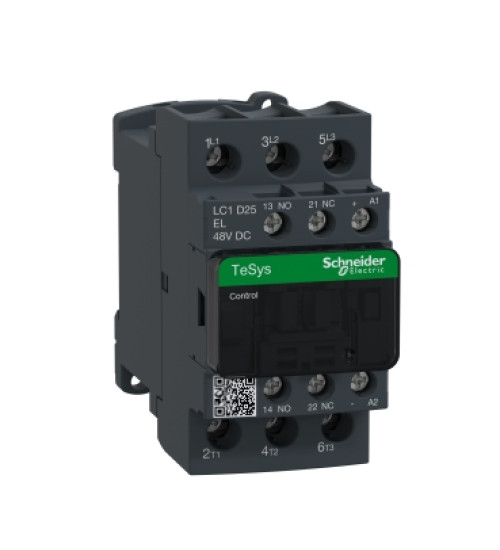 LC1D25EL - TeSys D contactor - 3P (3NO) - AC - 3 - <=440V25A - 48VDC coil - Schneider Electric