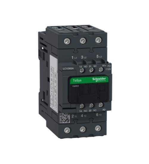 LC1D65AFD - TeSys D contactor - 3P (3NO) - AC - 3 - <=440V65A - 110VDC coil - Schneider Electric