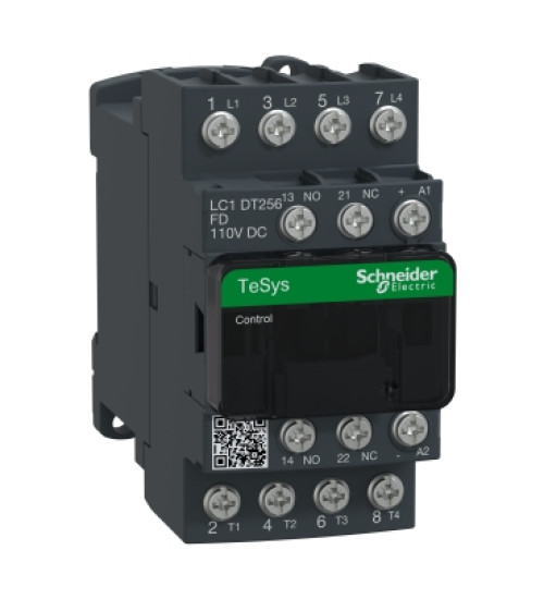LC1DT256FD - TeSys D contactor - 4P (4NO) - AC - 1 - <=440V25A - 110VDC standard coil - Schneider Electric