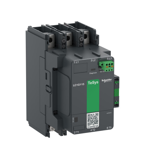 LC1G225KUEN - High power contactor, TeSys Giga, 3 pole (3NO), AC-3 <=440V 225A, standard version, 100...250V wide band AC/DC coil - Schneider Electric